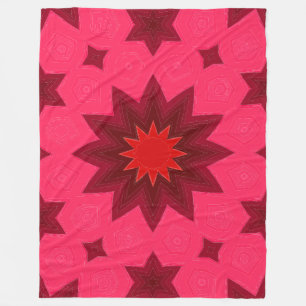 Lebhafte rosa Sternexplosion Kaleidoskop Fleecedecke