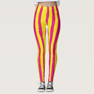 Lebhafte, rosa und gelbe Leggings