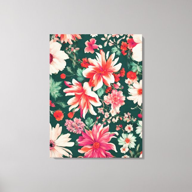 Lebhafte, rosa und zarte weiße Blume Leinwanddruck (Vorderseite)