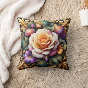 Lebhafte Rose mit elegantem Blumendesign Kissen