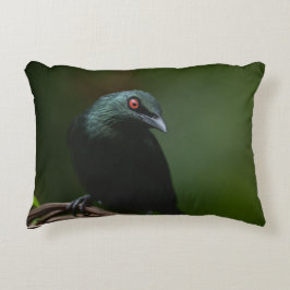 Lebhafte rote Augen des asiatischen Glossy Starlin Dekokissen