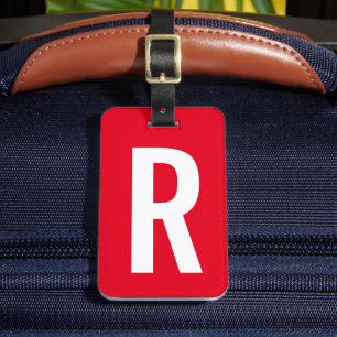 Lebhafte rote, benutzerdefinierte Monogramm-Gepäck Gepäckanhänger