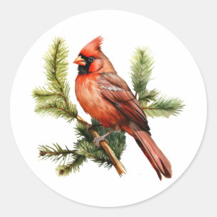 Lebhafte rote Berries mit üppig grünen Blätter Runder Aufkleber