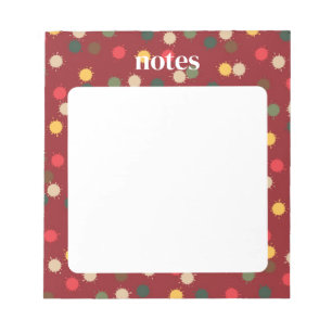 Lebhafte rote, farbenfrohe Polka-Punkte Notizblock