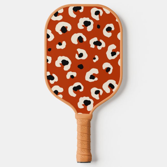 Lebhafte rote Leoparddrucke Pickleball Schläger (Vorderseite)