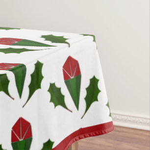 Lebhafte Rote Rosen mit elegantem Muster, Grüne Ho Tischdecke