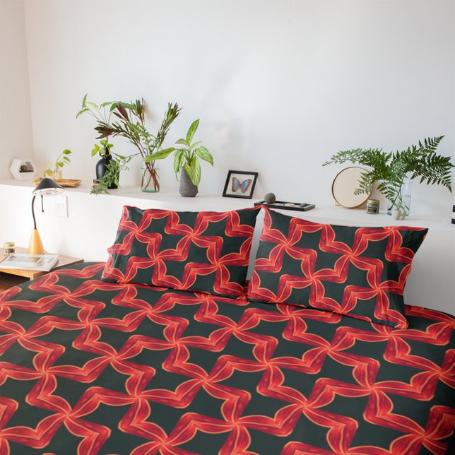 Lebhafte rote Swirl-Muster Duvet Cover (Von Creator hochgeladen)