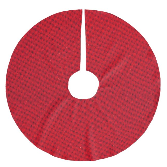 Lebhafte rote Textur Polyester Weihnachtsbaumdecke (Vorderseite)