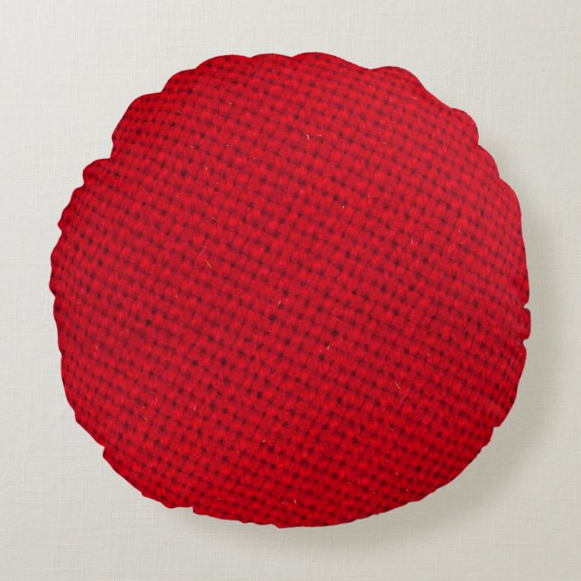 Lebhafte rote Textur Rundes Kissen (Vorderseite)