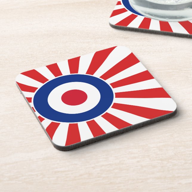 Lebhafte Roundel-Mod JAPAN-Zielmotorrad Getränkeuntersetzer (Linke Seite)