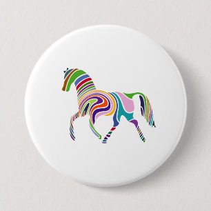 Lebhafte Running Horse Patches & Buttons