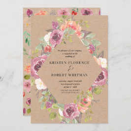 Lebhafte Rustikale Kraft-Hochzeitsfeier Einladung