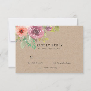 Lebhafte Rustikale Sommer-Blumen-RSVP-Antwortkarte RSVP Karte