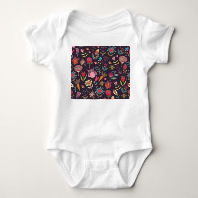 Lebhafte Sammlung großer Blume Baby Strampler (Vorderseite)