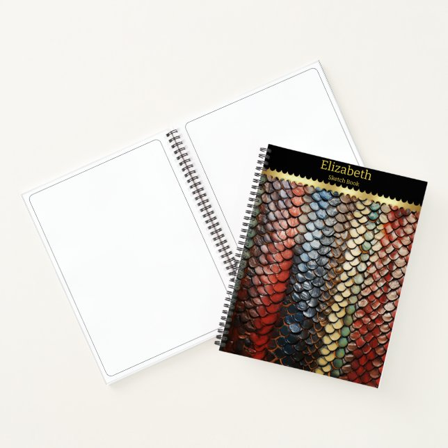 Lebhafte Schlange, die die Kunst der Natur enthüll Notizbuch (Innenseite)