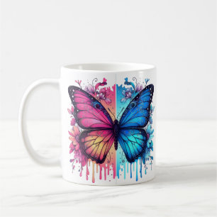 Lebhafte Schmetterlingskunst: Gradient Wings, Flor Kaffeetasse