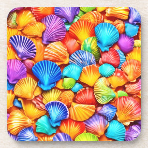 Lebhafte Seashell Symphony Art Getränkeuntersetzer
