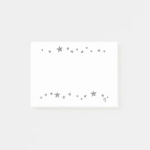 Lebhafte Silber Stars Border Post Notizen