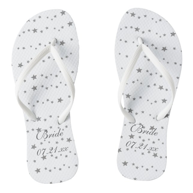 Lebhafte Silberstars Personalisierte Brille Flipfl Flip Flops (Fußbett)