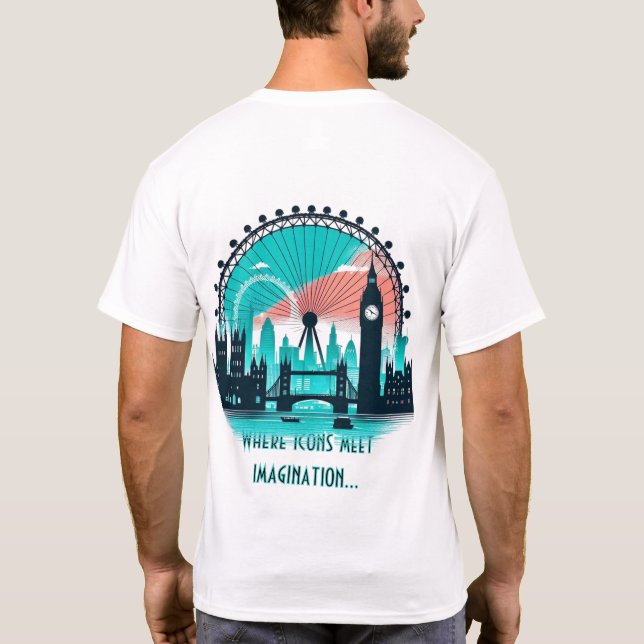 Lebhafte Silhouetten: Eine moderne Hommage an Lond T-Shirt (Rückseite)