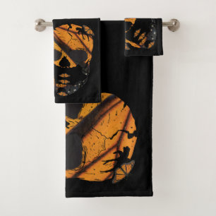 Lebhafte Skulls Butterfly Wings Fotografie Badhandtuch Set