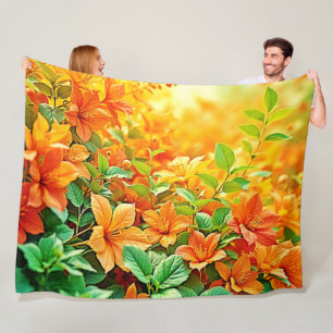 Lebhafte Sommer-Blume Fleecedecke