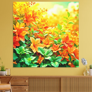 Lebhafte Sommer-Blume Leinwanddruck