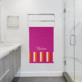 Lebhafte Sommer Streifen Badehandtuch - dunkelrosa