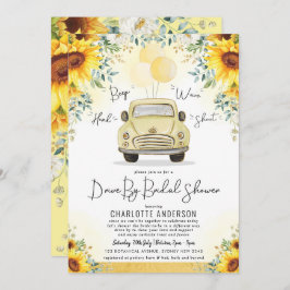 Lebhafte Sommersonnenblume mit dem Brautparty Einladung