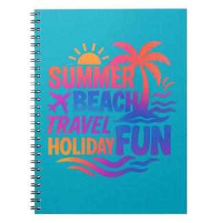 Lebhafte Sommertypografie-Collage mit grafischem F Notizblock