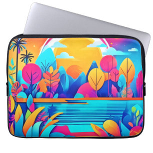 Lebhafte Sonnenaufgangslandschaft Laptopschutzhülle