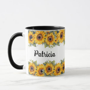 Lebhafte Sonnenblumen Moderne Gelbblume Tasse