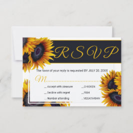Lebhafte Sonnenblumen | Sommerhochzeiten RSVP Karte