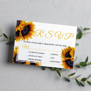 Lebhafte Sonnenblumen Sommerhochzeiten RSVP Karte