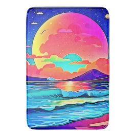 Lebhafte Sonnenuntergangslandschaft Badematte