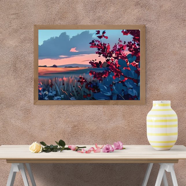 Lebhafte Sonnenuntergangslandschaft Fotodruck (Von Creator hochgeladen)