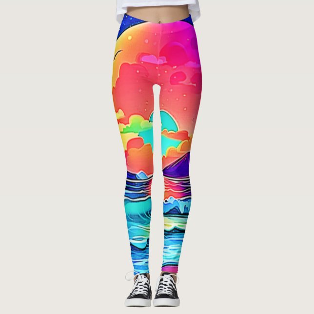Lebhafte Sonnenuntergangslandschaft Leggings (Vorderseite)
