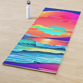 Lebhafte Sonnenuntergangslandschaft Yogamatte