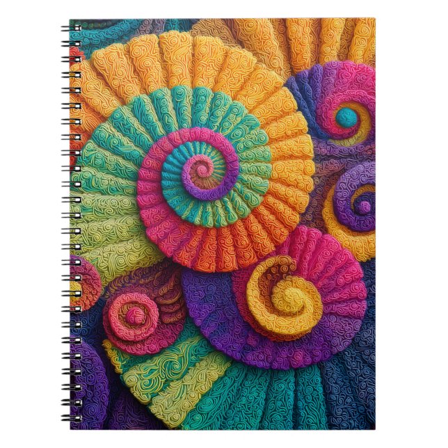 Lebhafte Spiral-Abstrakte Muster Notizblock (Vorderseite)