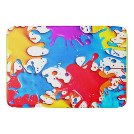 Lebhafte Splash der Neonfarben Badematte
