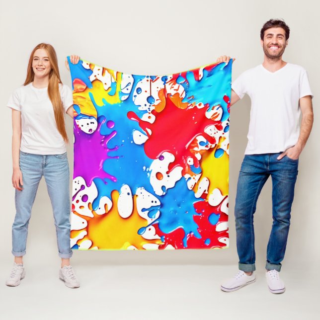 Lebhafte Splash der Neonfarben Fleecedecke (Beispiel)