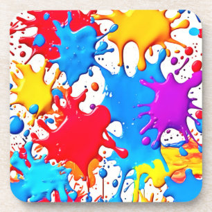 Lebhafte Splash der Neonfarben Getränkeuntersetzer