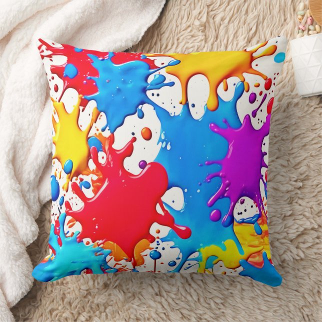 Lebhafte Splash der Neonfarben Kissen (Decke)