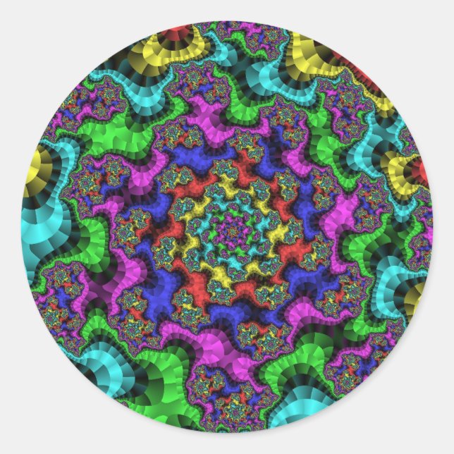 Lebhafte Sprinklerflora Runder Aufkleber (Vorderseite)