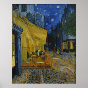 Lebhafte Sternennacht Café-Terrasse Kunst von Van  Poster
