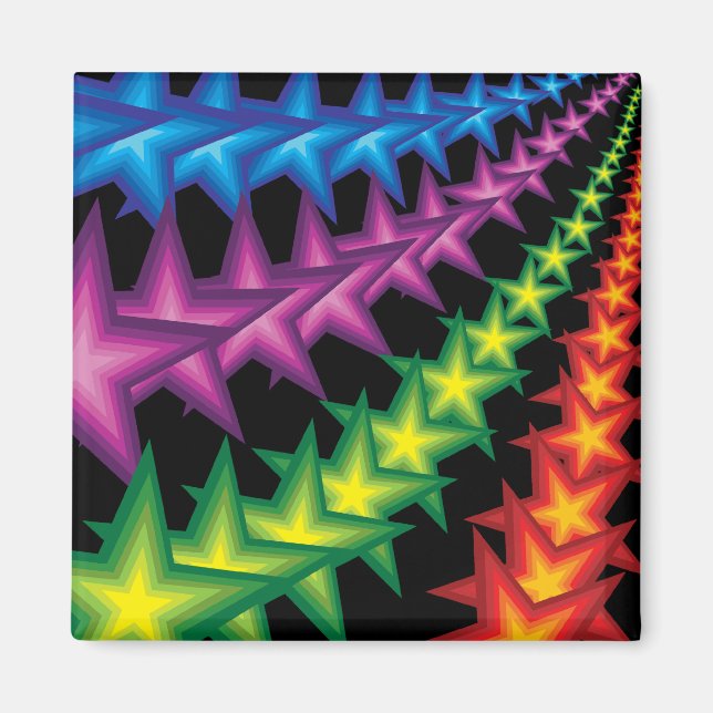 lebhafte Sternstreifen Magnet (Vorne)