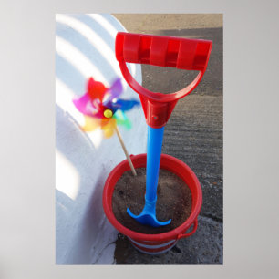 Lebhafte Strandspielzeuge Poster