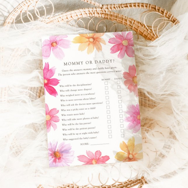 Lebhafte Summer Wildblume Mommy oder Daddy Game Ca Dankeskarte (Von Creator hochgeladen)