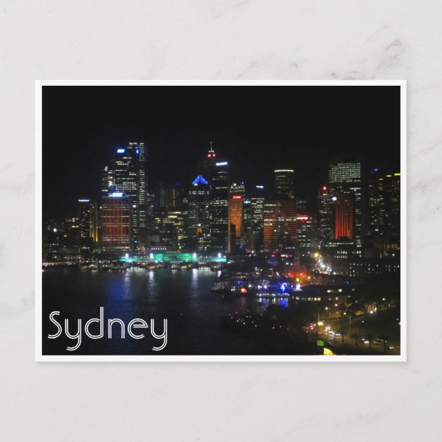 lebhafte Sydney-Lichter Postkarte (Vorderseite)