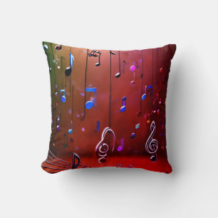 Lebhafte Symphonie: Mehrfarbiges Art Music Design Kissen
